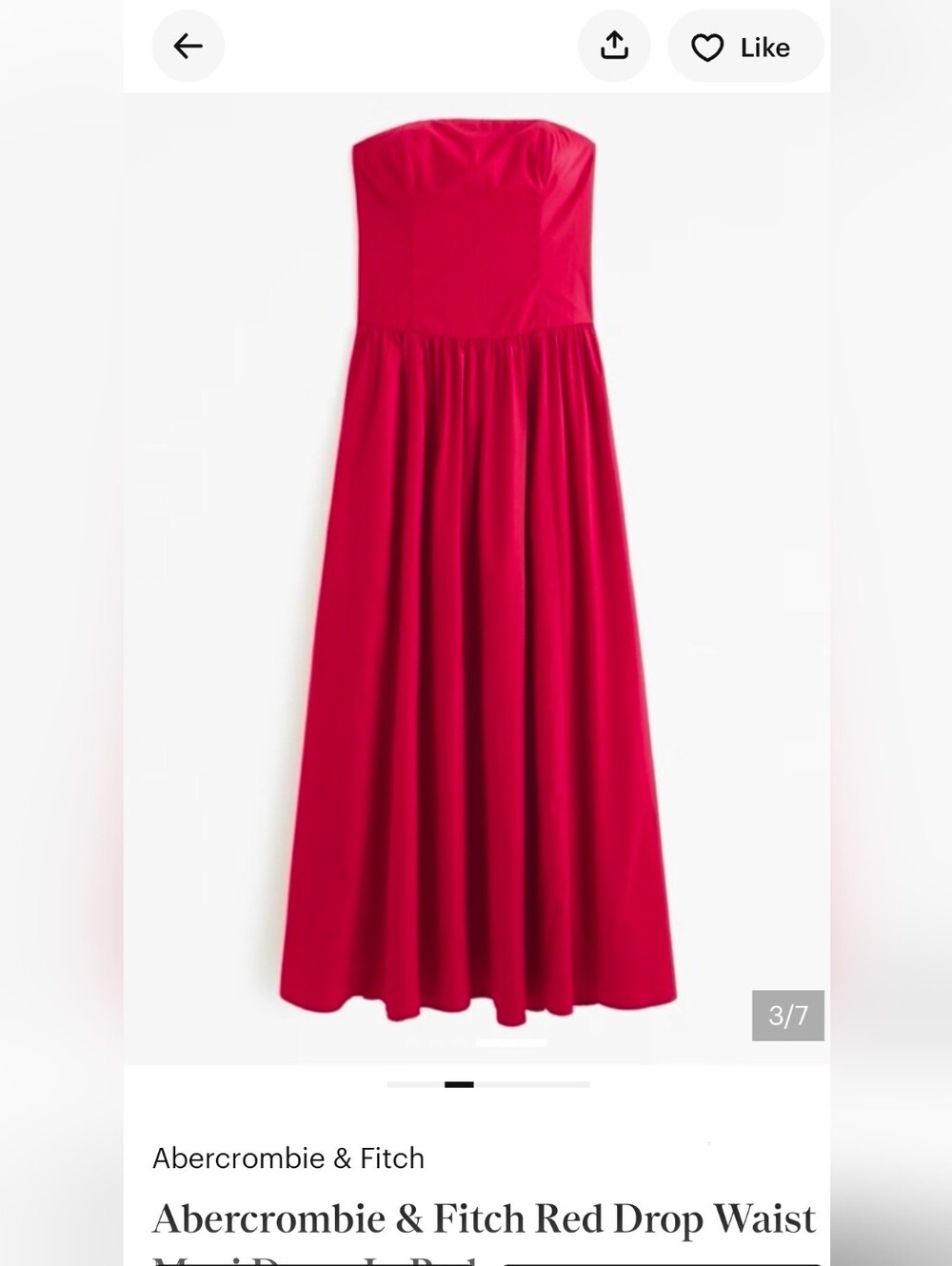 Abercrombie & Fitch Strapless Maxi Dress in Red
